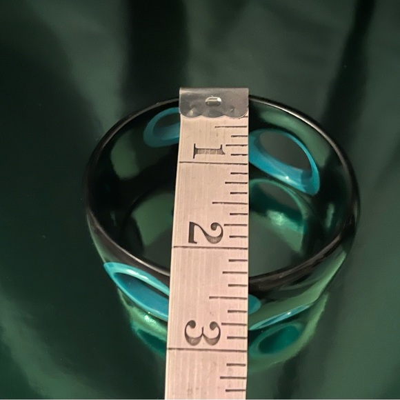 Vintage Black & Green Holes Plastic Bangle Bracelet - Picture 6 of 8